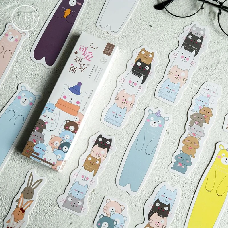 Metal Bookmark, Floral Painting Bookmark, Magnetic Bookmark 30pcs/lot Kawaii Cartoon Animal Hand-drawn Bookmarks Page Holder