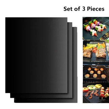 

3pcs Reusable BBQ Grill Mat Portable Outdoor Picnic Cooking Non Stick Grill Mat Barbecue Oven Tool Pad Baking Sheet Hot selling