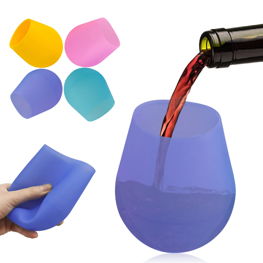 330ml Portable Silicone Wine Glass Unbreakable Foldable Shatterproof
