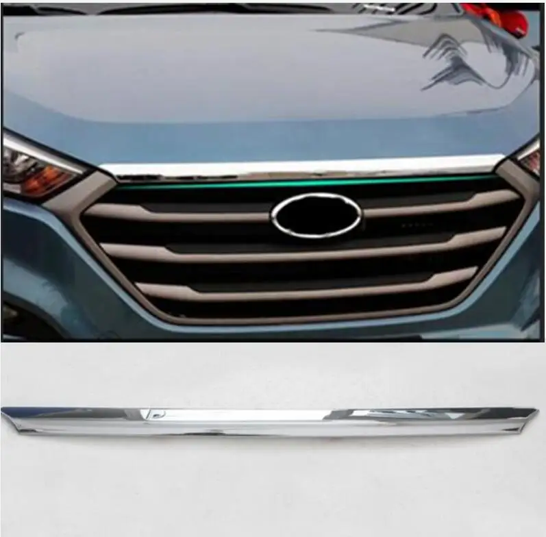 Накладка на передний капот решетку для губ хромированная подходит HYUNDAI TUCSON TL 2015