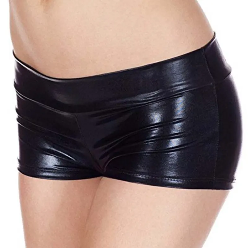 Женские летние короткие брюки из искусственной кожи, забавные женские модные сексуальные шорты - Цвет: V