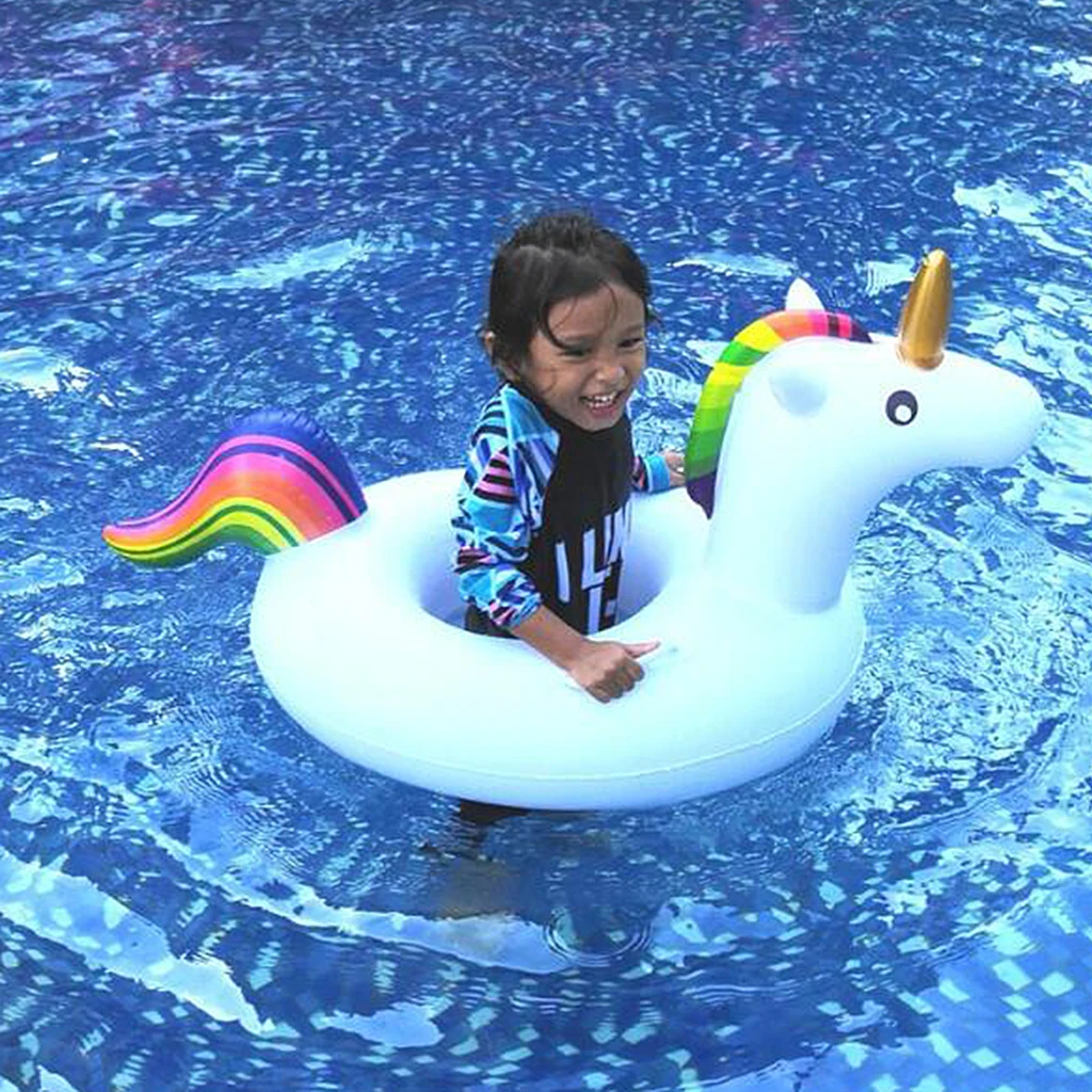 Kids Inflatable Unicorn Pool Float Swim Ring Swim Party Fun Toy for 1-6 Years