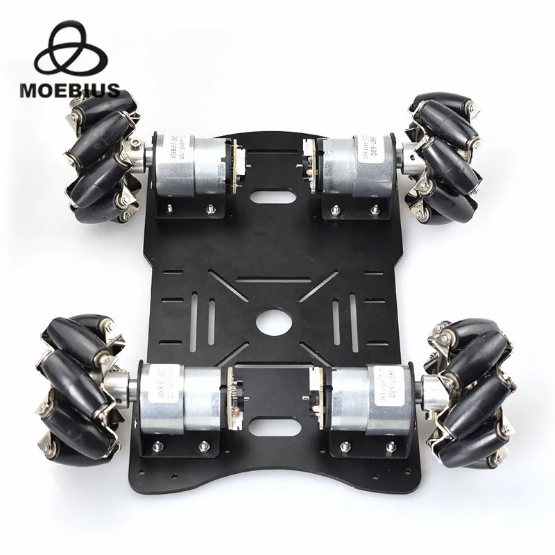 Todo o Metal Chassis do Carro Plataforma com dc Motor para Arduino Grande Carga Mecanum Roda Omni Robô Kit 12 v Codificador Faça Você Mesmo Projeto 20 kg 4wd 3 Cheap Brinquedos programáveis