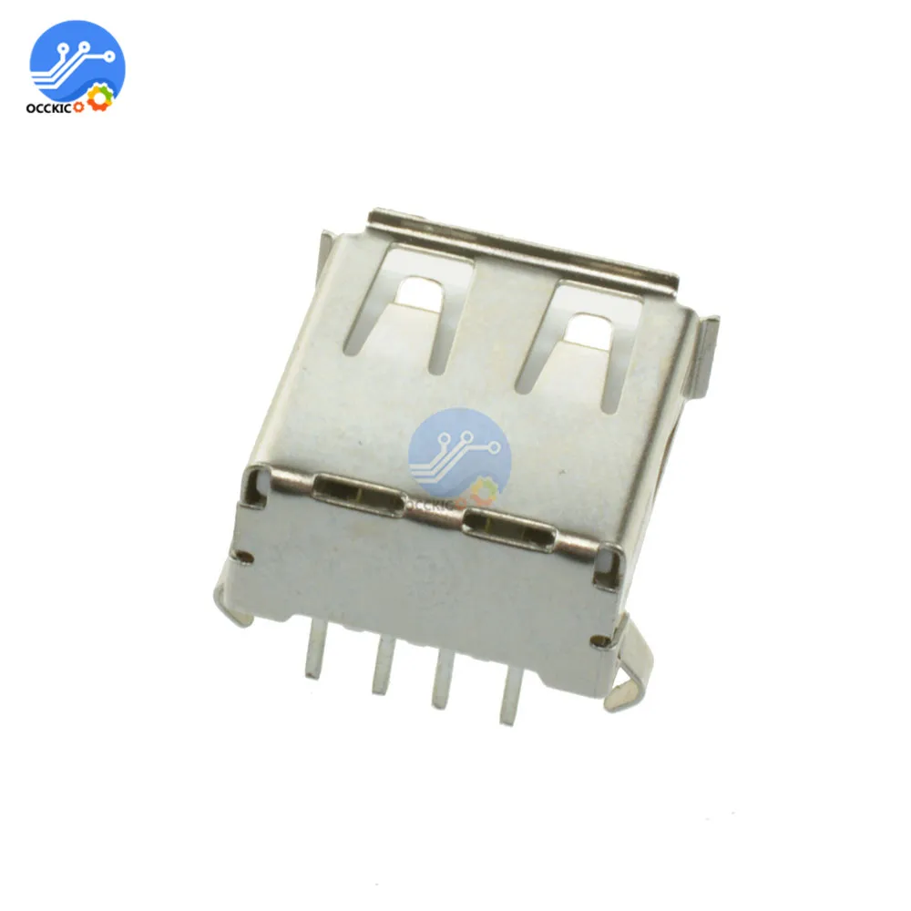 10 шт. G52 USB 2 0 4Pin A Тип гнездовой разъем фута 90 градусов для передачи данных Зарядка
