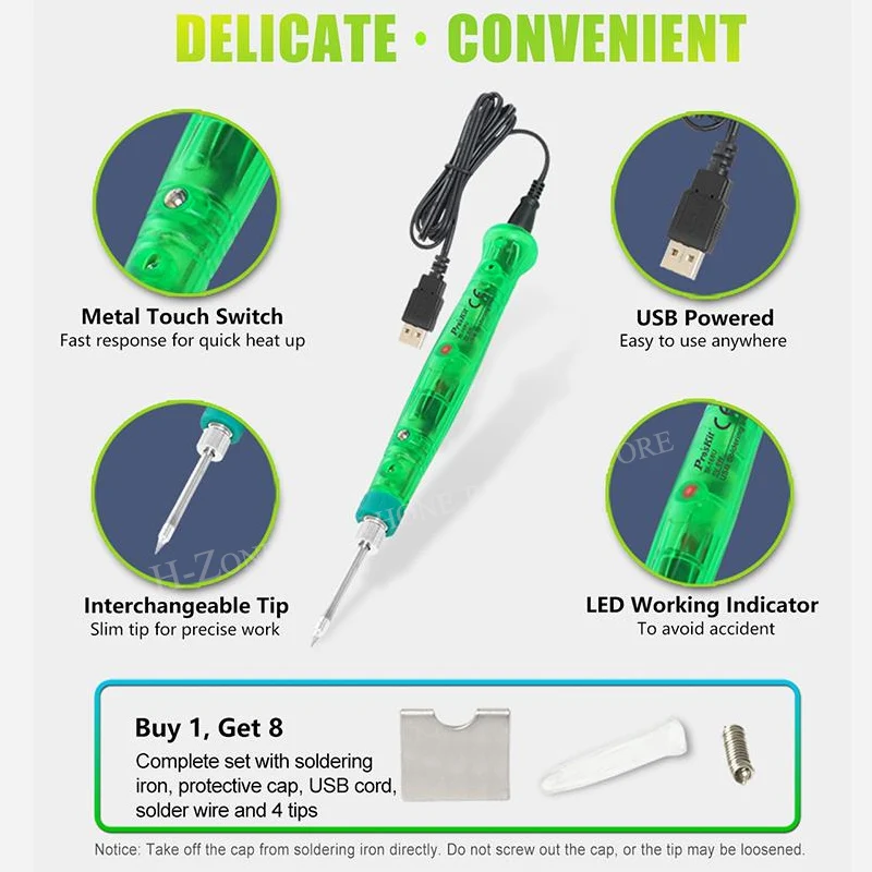 3D Printing Finishing Maintenance Soldering Iron Group Tools Kit 8W Handheld USB Electric Soldering Iron Set Pro'sKit SI-169U soldering iron kit,electric soldering iron,soldering iron set,soldering iron