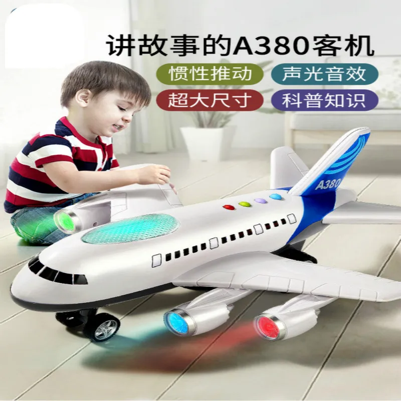 

Children's toy airplane simulation Airliner model Boy baby music super large crash resistant inertia plane