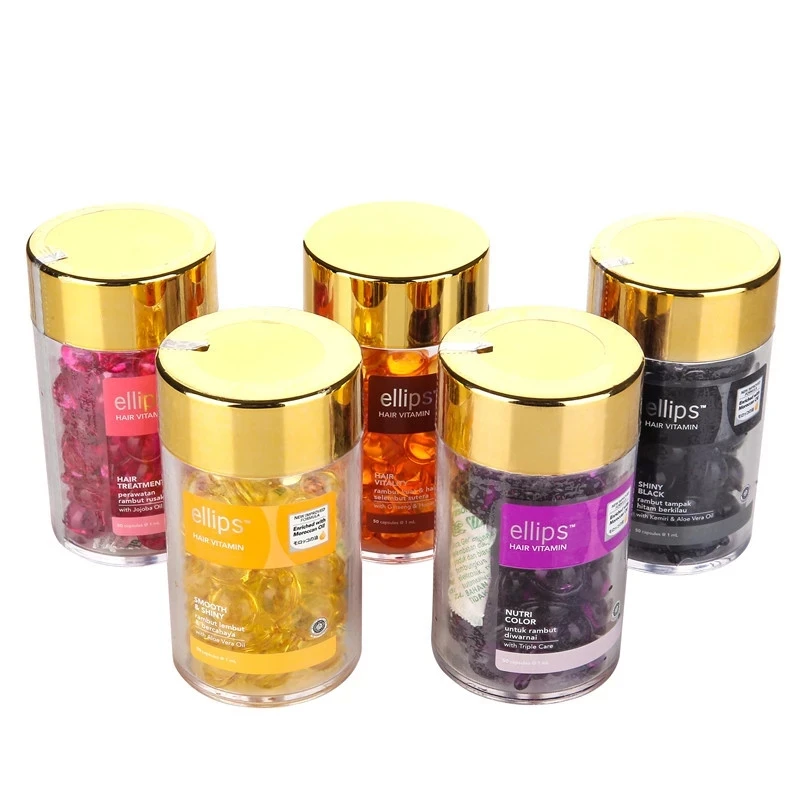Hair Care Oil ELLIPS Hair Vitamin Keratin Complex Hair Care Treatments Essential Oil Capsule Indonesia Jojoba Oil Smoothing Silky Repair hair care oil