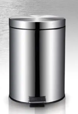 Простой и стильный мусорный бак из нержавеющей стали для ванной, гостиной, кухни, с педалью, бесшумный мусорный бак Q155 - Цвет: silver