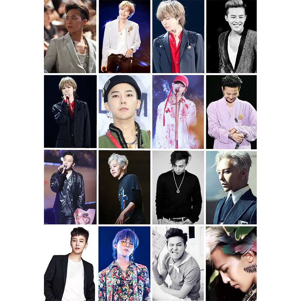 16 шт. KPOP G-DRAGON LOMO CARD Фотокарта BIGBANG фотоальбом коллекция GD Kwon Ji Yong |