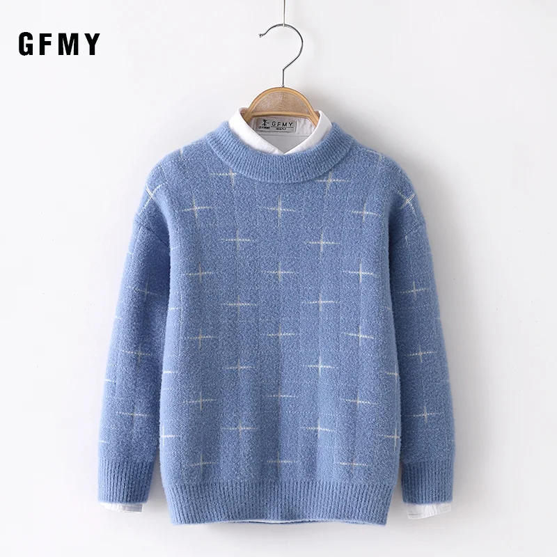 

GFMY Autumn Winter Fashion Dot Printing Water velvet O-Collar Suitable Suitable For Boys and Girls Baby Warm Coat Kids Sweaters