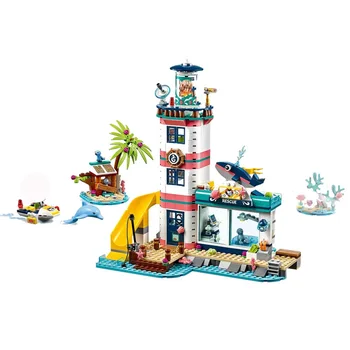 

Girl Toys Lighthouse with Floodlight Compatible Lepining Friends 41380 Building Blocks Figure Bricks Christmas for Children Gift