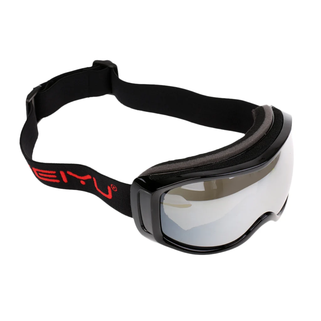 Black Silver Lens Лыжные очки Сноуборд Защитные очки снегоход защита глаз - Цвет: Black Silver Lens