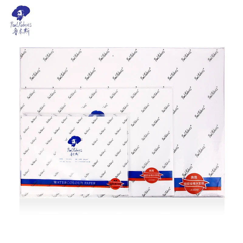 Paul Rubens-Papel de acuarelas soluble en agua, 100% de 300g, de algodón, para dibujo artístico