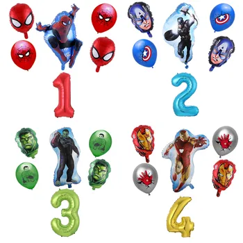 

Hero Spiderman Hulk Iron Man Foil Balloon Happy Birthday Party Decorations Kids Toy Anniversary 30inch Number 1-9 Ballons Globos