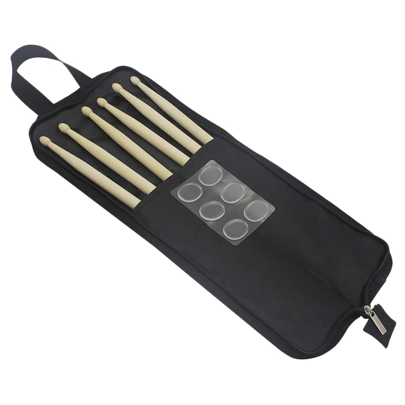 

Drum Set Accessories 6Pcs Nylon Drum Sticks + 6Pcs Drum Damper Gel Pads Muffler Mute with Carry Bag