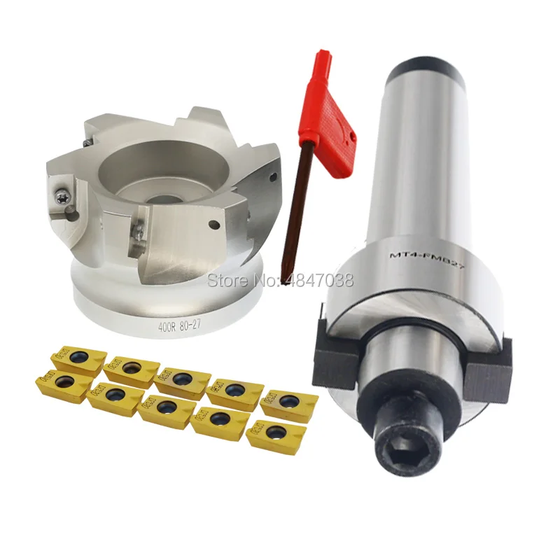 

MT2 MT3 MT4 FMB22 Mohs face milling handle+BAP400R 50 22 4T 63 22 4T face milling cutter head+10pcs APMT1604 H2 carbide blade