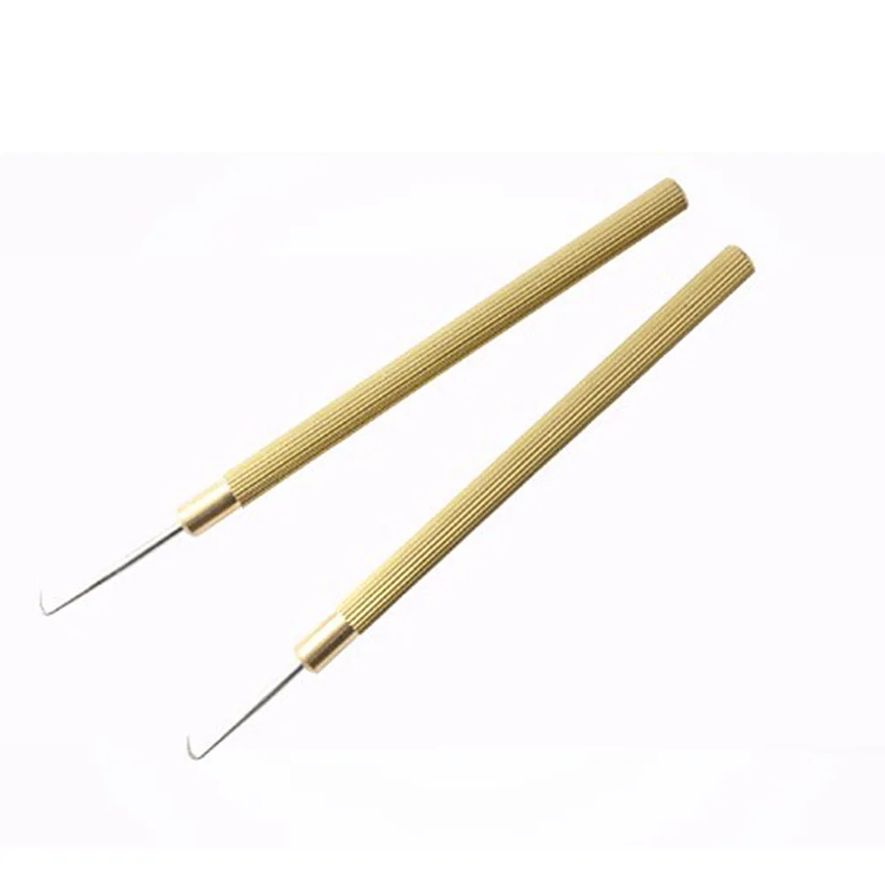 2개 안경 나일론 와이어 라인 후크 하프 림 프레임 수리 도구 골드 후크