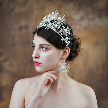 

ZMHP244 Pearl Bridal Hair Crown Rhinestone Bridal Hair Crown Bridal Hair Accessories Bridal Hair Tiara Mariage Hair Jewelry