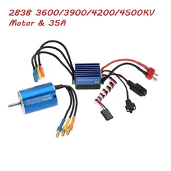 Moteur sans balais et contrôleur de vitesse électronique ESC, pour voiture RC 2838 1/14 1/16 1/18, 3600KV 4500KV 4P, 35a 