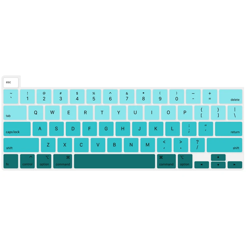Защитная клавиатура с американским раскладкой для Macbook Pro, 16 дюймов, чехол для клавиатуры A2141, силиконовый Пылезащитный Водонепроницаемый чехол для клавиатуры - Цвет: Gradient Green