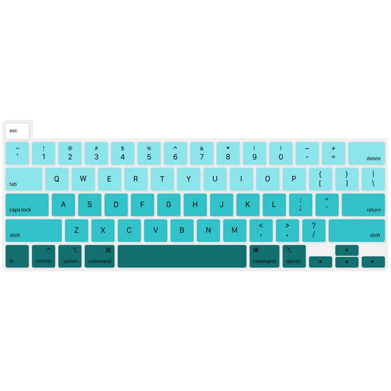 Gradient Green Защитная клавиатура с американским раскладкой для Macbook Pro, 16 дюймов, чехол для клавиатуры A2141, силиконовый Пылезащитный Водонепроницаемый чехол для клавиатуры - Цвет: Gradient Green