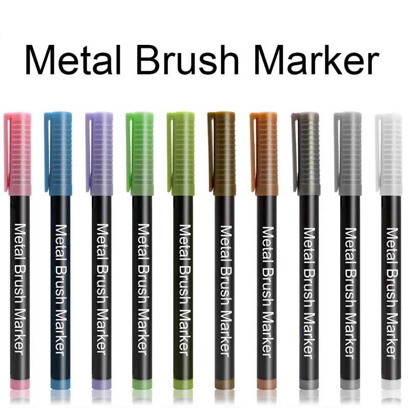 

Tian Yi Metal mao shua bi 10-Color Water-Based Painting Pen Color Mark Metal Pen