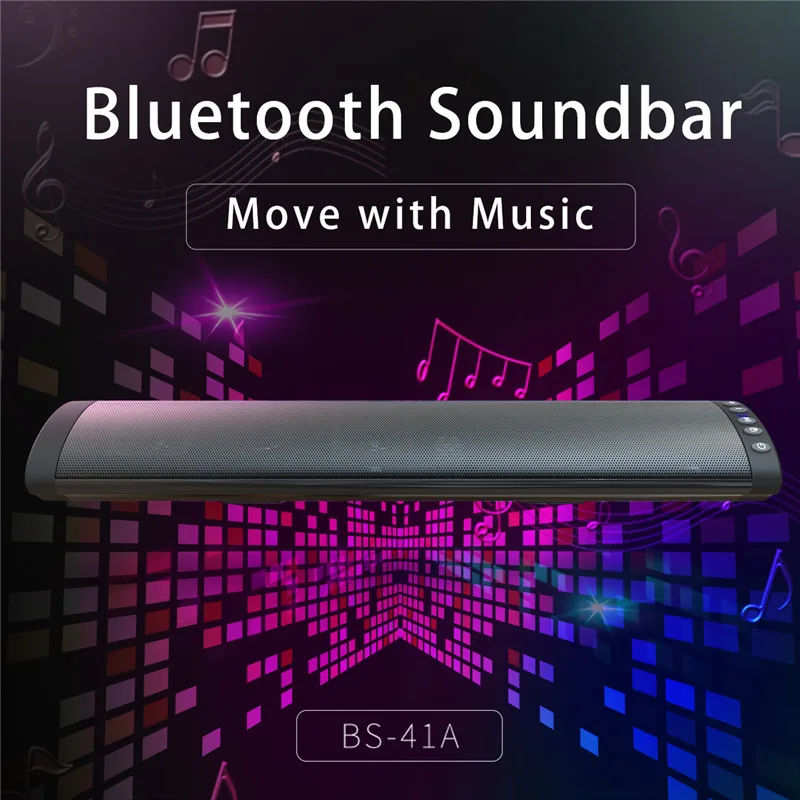 

Wireless Soundbar Speaker 10W FM Bluetooth 5.0 Column Soundbar Stereo TV Speakers Home Theater 2000mAh Sound Bar