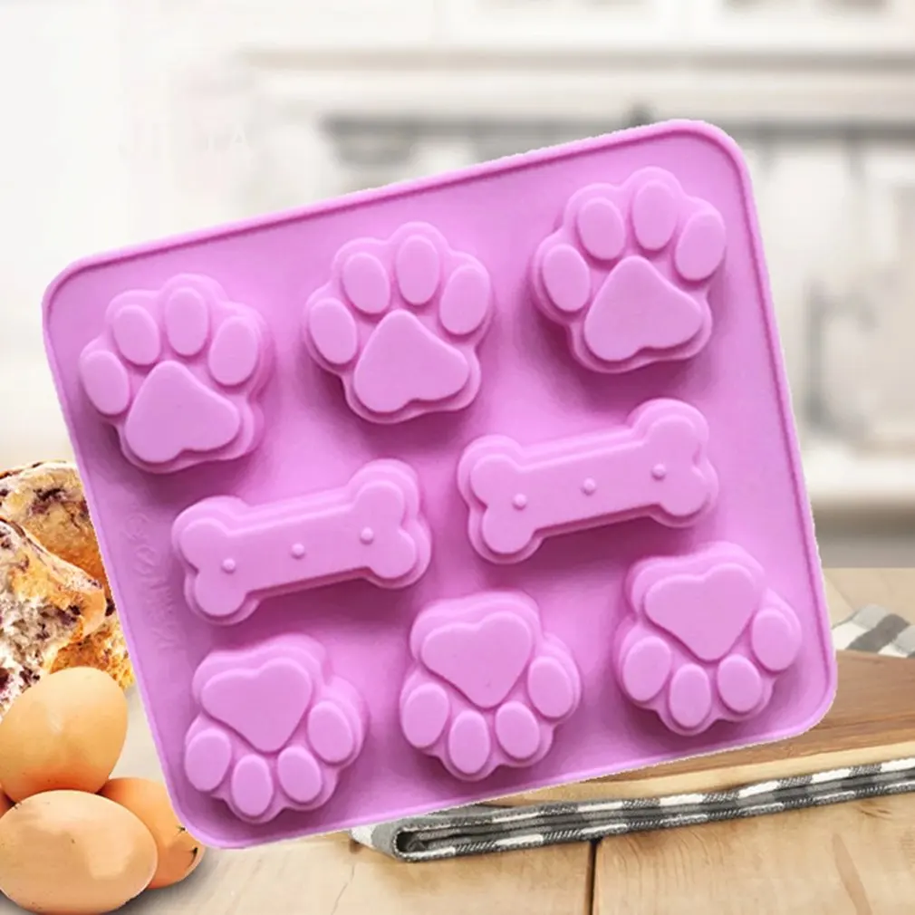 Dog Footprint Feet Mold Cake Molds Bone Mold Creative Cookie Fondant 3D