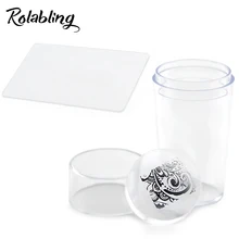Grattoir de tampon d'art d'ongle de Silicone avec le chapeau 2.8cm grattoir Transparent de modèle d'art d'ongle d'outil de transfert de vernis à ongles de Silicone de gelée(China)