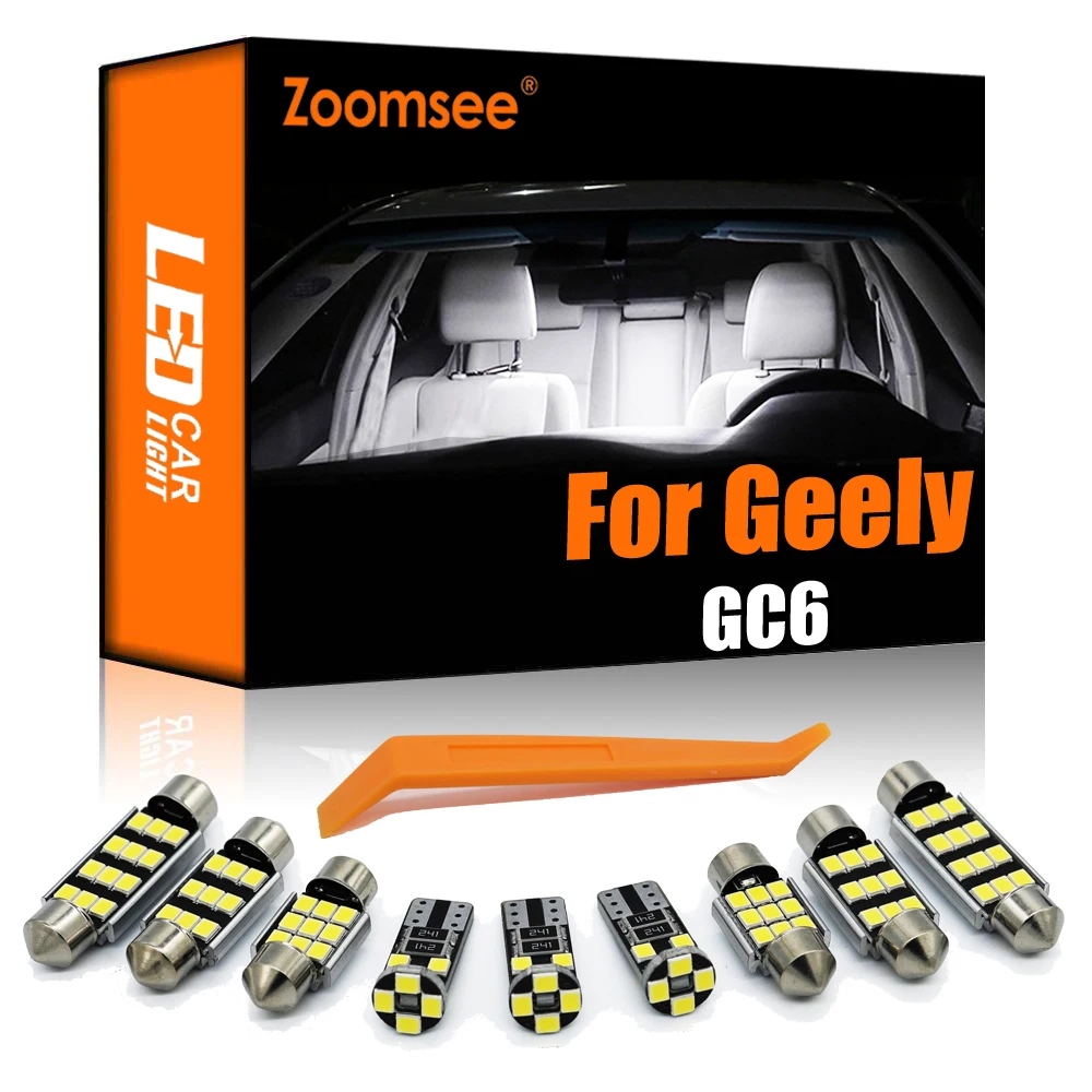 Zoomsee 10Pcs LED interni per Geely GC6 2014 Canbus lampadina per veicoli cupola interna mappa lettura luce del bagagliaio errore Kit lampada automatica gratuita