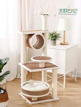 

Cat climbing frame export small sisal cat climbing frame cat nest cat tree solid wood cat jumping platform cat scratch board lux
