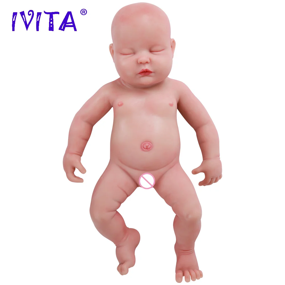 IVITA WG1510 47см 3.67кг Реалистичная силиконовая реборн кукла игрушка с закрытыми