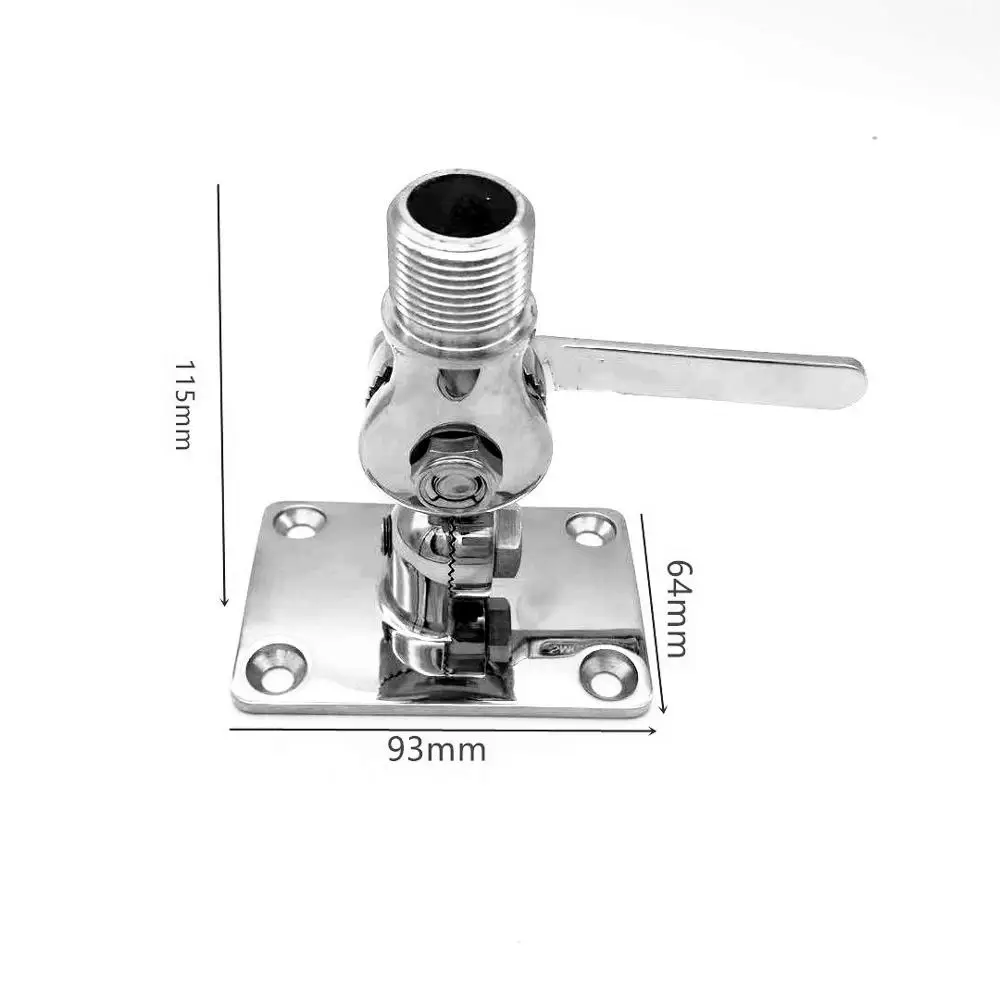 Marine Antenna Base Mount 316 Stainless Steel Marine Boat Dual Axis Adjustable Antenna Base Mount Universal for Yacht