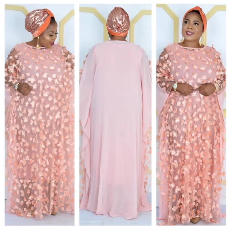 No Headscarf Super Size White African Dress For Women African Women Dashiki Fashion Loose Embroidery Long Dress African Clothes