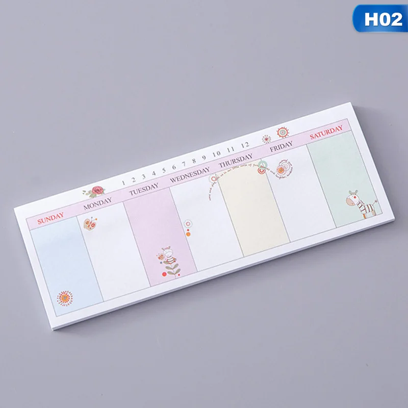 Kawaii милый Еженедельный план бумага Скрапбукинг наклейки липкие заметки Канцтовары Школьные принадлежности блокнот