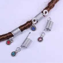 5 шт./компл. парик ювелирных изделий регги Плетеный Алюминий пружинное кольцо, повязка на голову, аксессуары для волос в стиле ретро с алмазными подвесками, Замшевые женские ботинки для волос с бусины