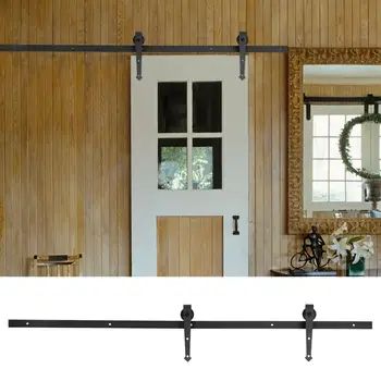 

New 6FT Sliding Barn Door Hardware Roller Track Rail Kit Set Door Closet Slide Rail Antique Track System Unit For Closet Cabinet