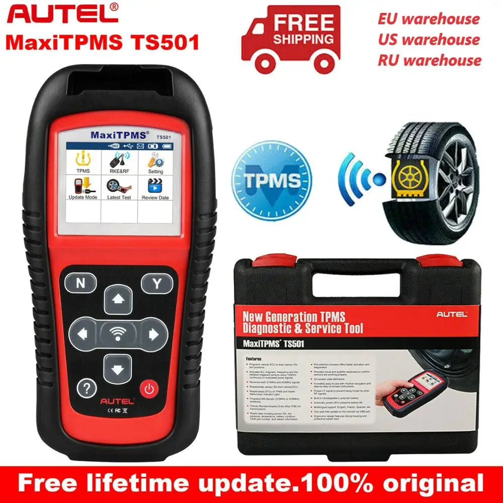 Autel MaxiTPMS TS501 OBD2 сканер диагностический инструмент TPMS датчики считывает/очищает