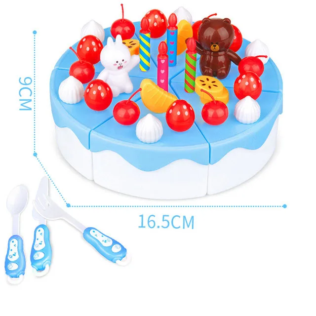 Новинка, игрушки для фруктового питания, Детская кухня, Kawaii, развивающие игрушки, подарки, кухня, игра, дом, образование, набор игрушек для торта - Цвет: 02(39pcs)