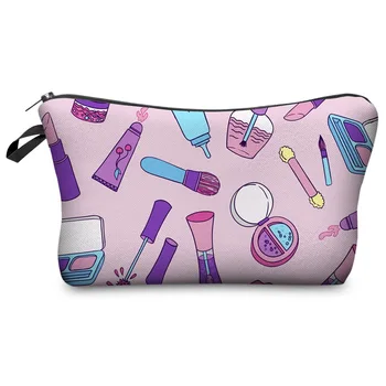 

Brush Cosmetic Bag Print Women Brand makeup bags Cute bag headset candy Cosmetic printing Collection Casual men zipper new phone