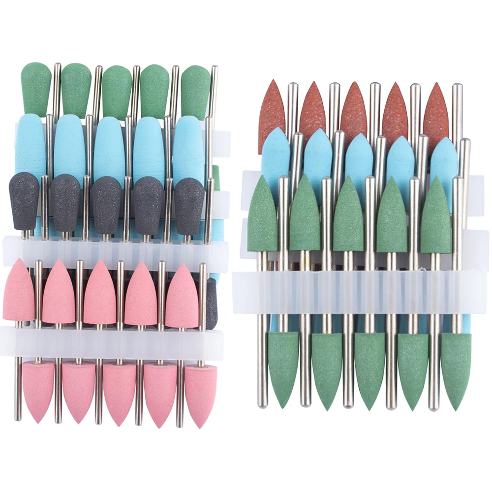 10pcs Silicone Milling Cutter for Manicure Rubber Nail Drill Bits Machine Accessories Buffer Polisher Grinder Tool | Красота и