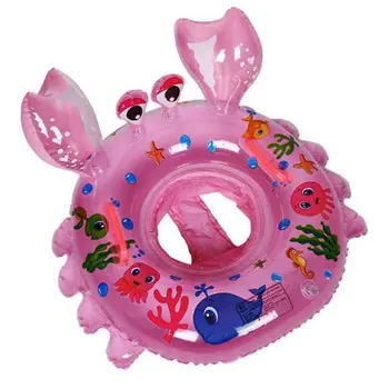 

Baby Cute Safety Crab Swimming Ring Seat Printing Carton Thicken Inflatable Pool Floats Water Mattress Circle Infant Swim Ring