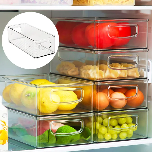 Refrigerator Food Storage Container Fridge Organizer Bins Drawer Transparent Storage Bin Clear Plastic Pantry Food Storage