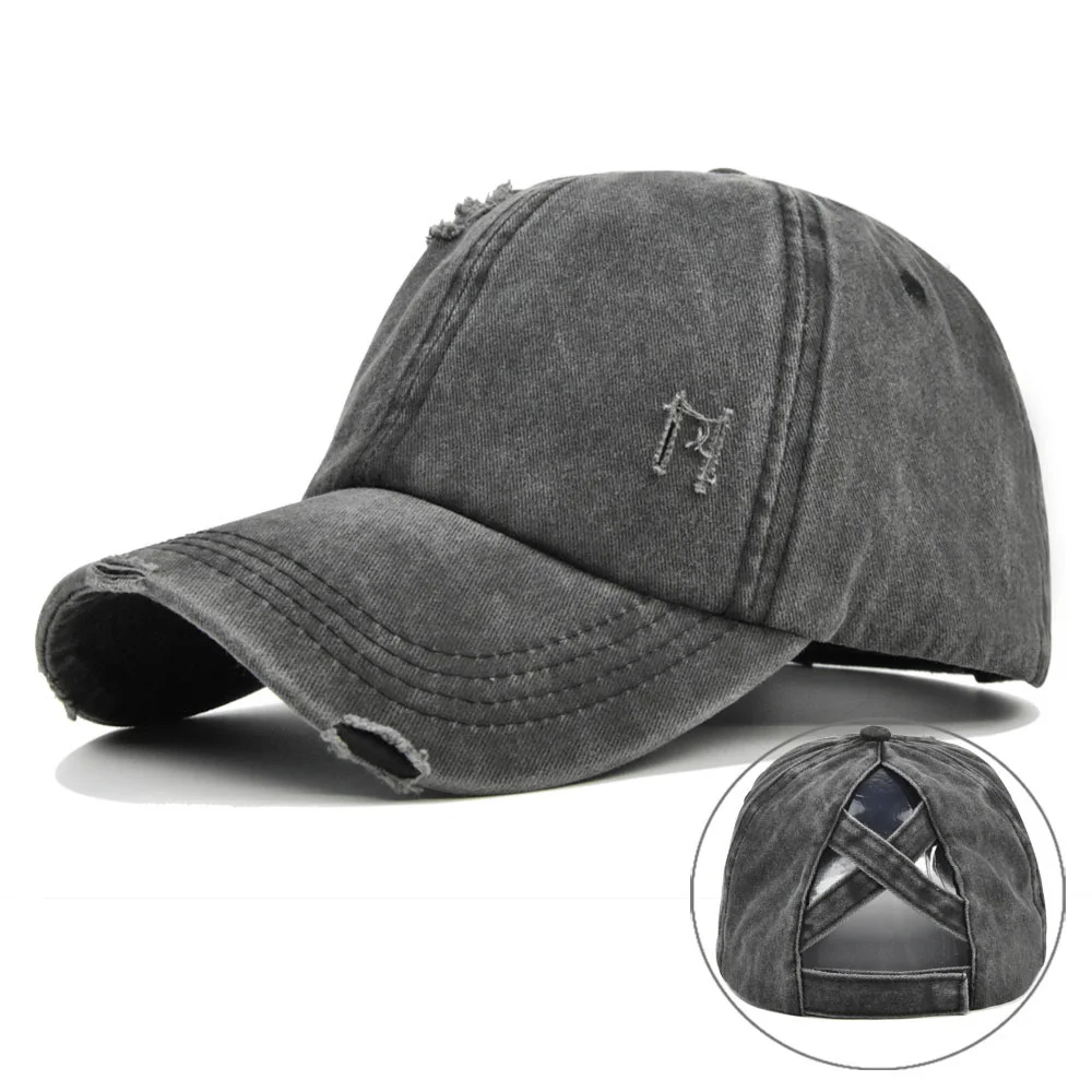Women Vintage Washed Cotton Baseball 