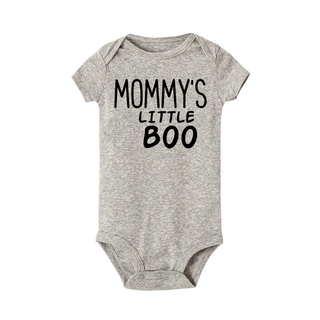 Mommy's Little Boo/боди с принтом для новорожденных; Забавный хлопковый боди с короткими рукавами для младенцев; детские комбинезоны; ползунки для девочек; одежда для маленьких мальчиков