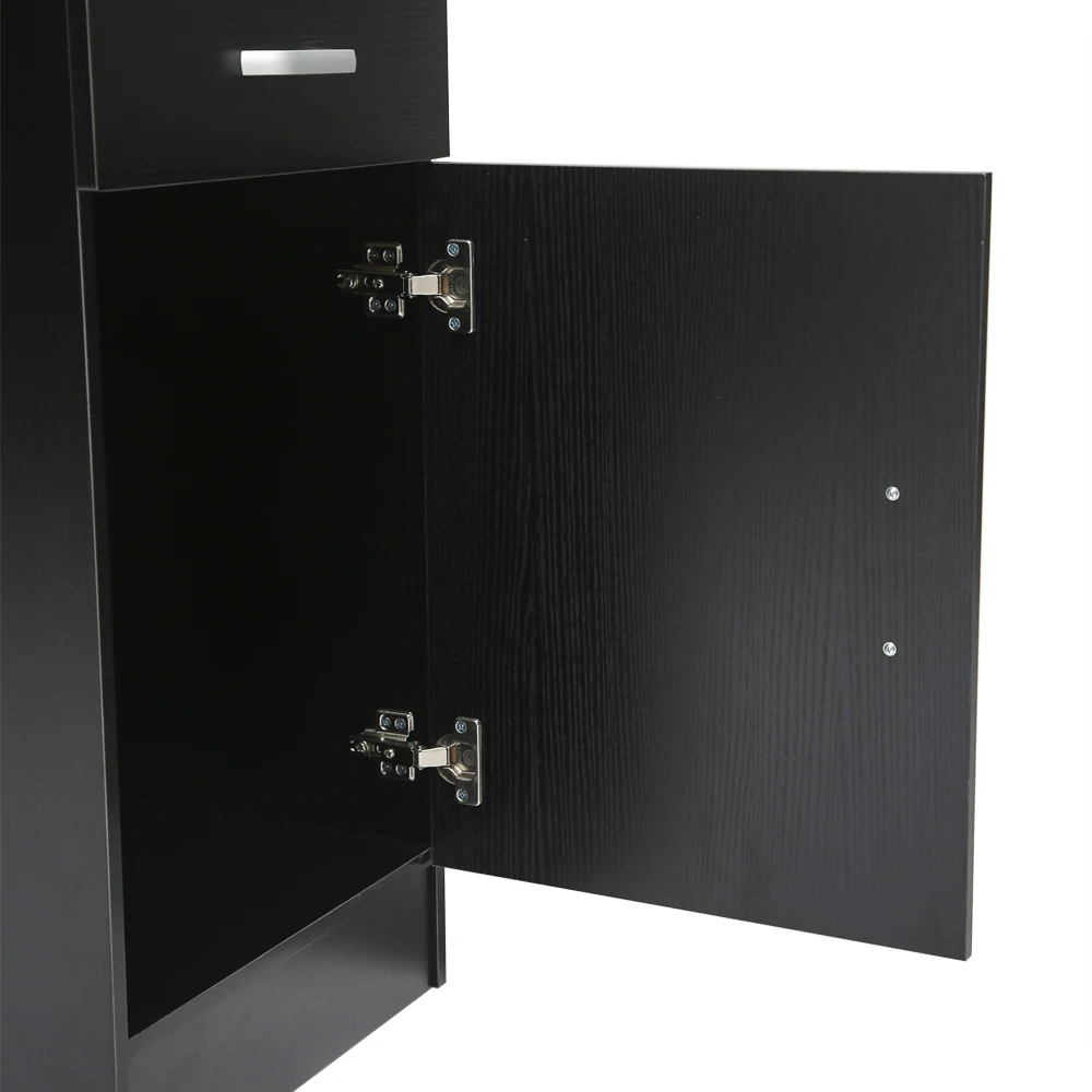 Beauty Cabinet Shelf 2 Drawers 1 Door 6 Hairdryers Black Beauty Salon Side Table