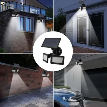 

48 LED Dual-end High Bright Light Control Solar Lights Wall Mount Lamp IP65 Water-resistant Solar Powered Energy Security Lights