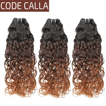 

Ombre Brazilian Water Wave Human Hair Bundles Remy Hair Weaving 3/4 Bundles Code Calla 3 Tone Auburn Color Human Hair Extensions
