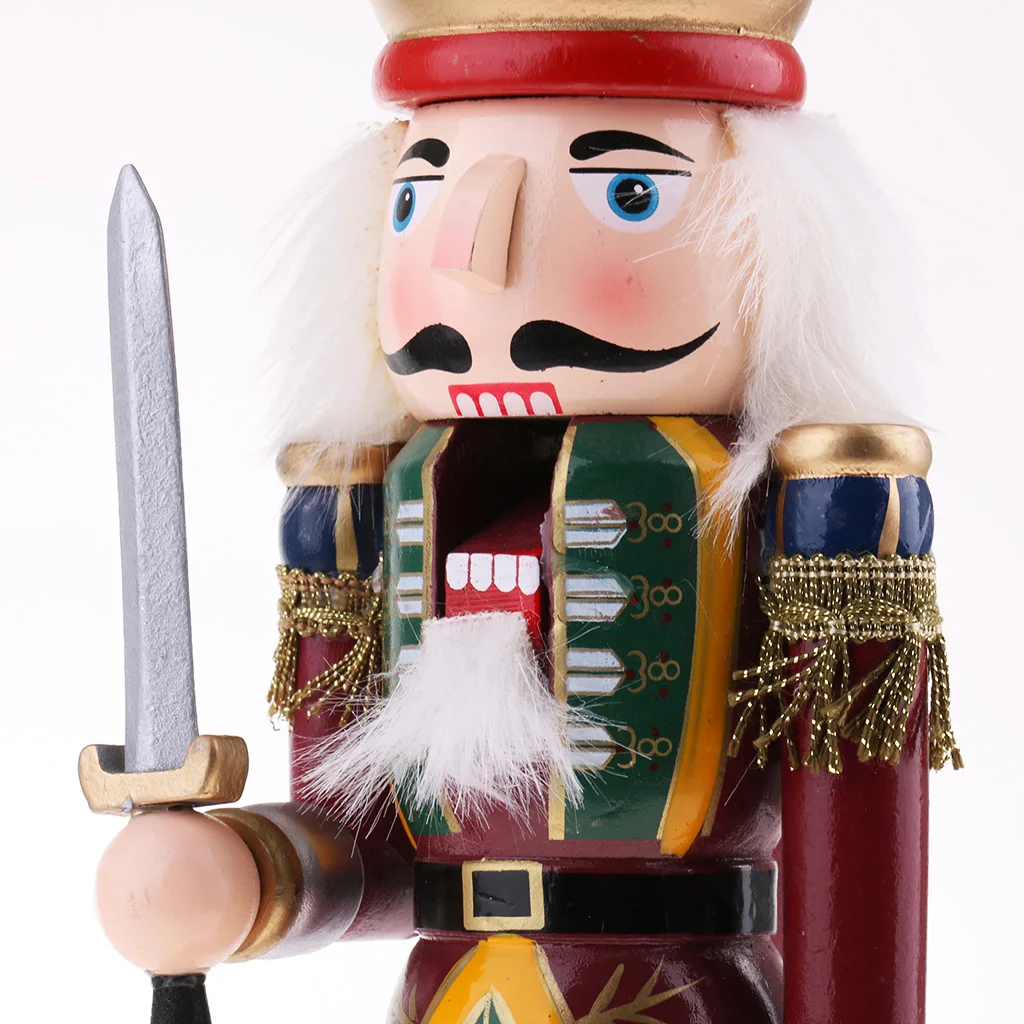 3Pcs/Lot 30cm Wooden Nutcracker Figurine Christmas Ornaments Decoration Dolls Colorful Hand Painted Vintage Design Desk Decor