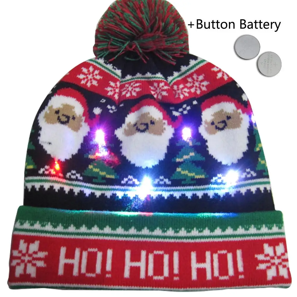 Год, светодиодный светильник, рождественские шапки, вязаный свитер, Рождественский светильник, вязаная шапка для детей и взрослых, для рождественской вечеринки - Цвет: 29